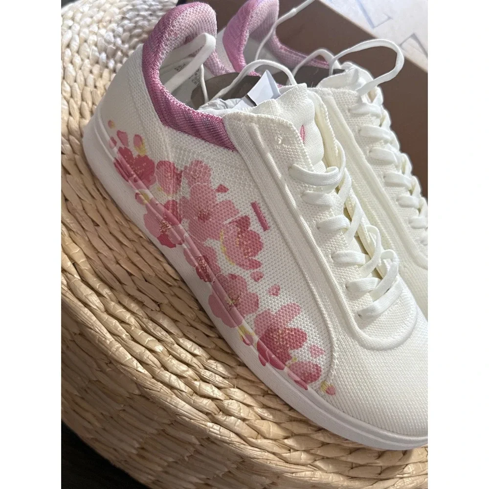 VIVAIA Floral Canvas Sneakers White Pink Casual Comfort Women's size‎ EU/40 US/9